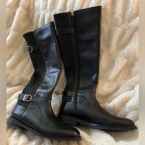 Cole Haan Chelsey black leather boots.